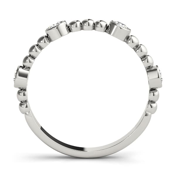 Round Bezel Set Stackable Band (1/4 ct. tw.), Side view in white gold or platinum