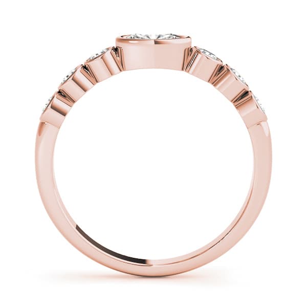 Bezel Set Stackable Oval Center Wedding Band (1/4 ct. tw.), Side view in rose gold