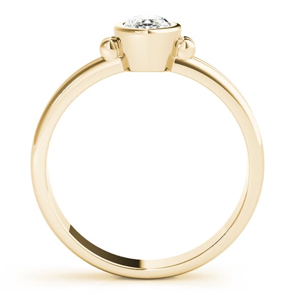 Bezel Set Solitaire Engagement Ring, style 85041, Side view in yellow gold