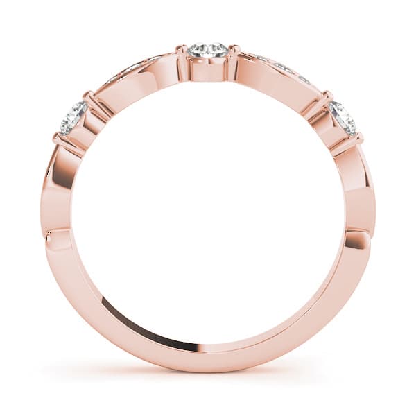 Round & Marquise Shaped Stackable Band (1/4 ct. tw.), Side view in rose gold