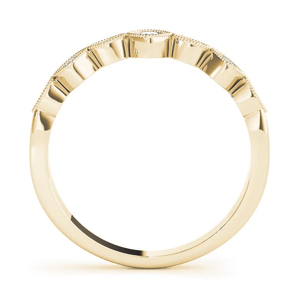 Vintage Milgrain Stackable Band (0.22 ct. tw.), Side view in yellow gold