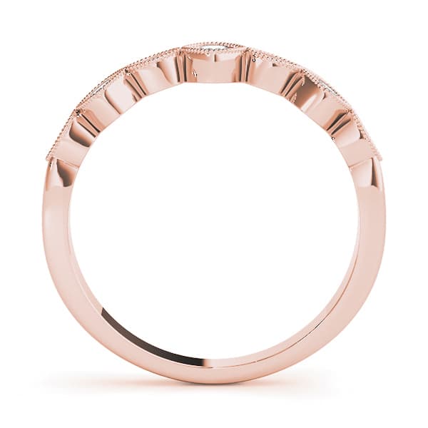 Vintage Milgrain Stackable Band (0.22 ct. tw.), Side view in rose gold