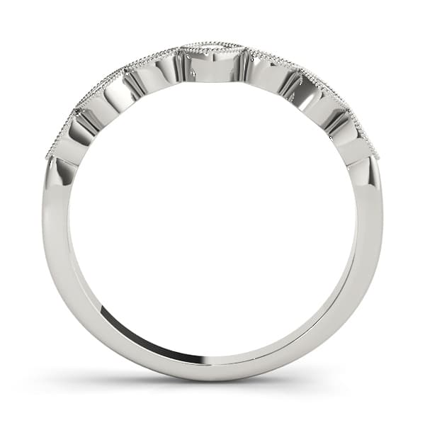 Vintage Milgrain Stackable Band (0.22 ct. tw.), Side view in white gold or platinum