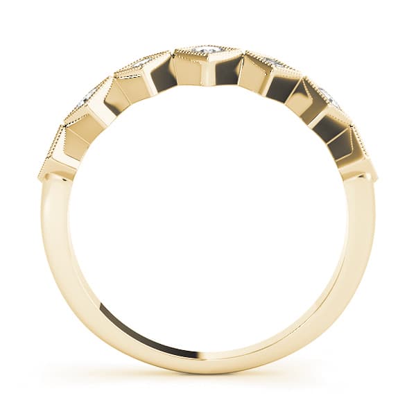 Square Shaped Milgrain Stackable Ring (1/3 ct. tw.), Side view in yellow gold