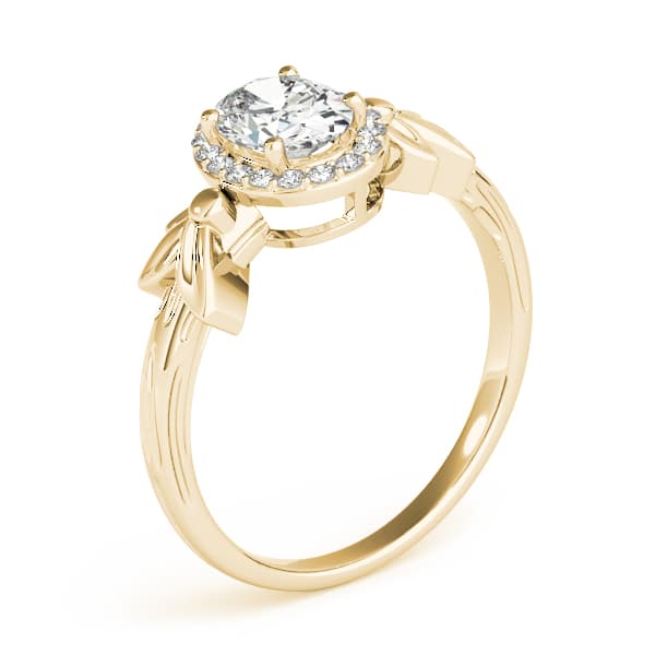 Oval Fashion Ring, style 85051, Angle view in yellow gold