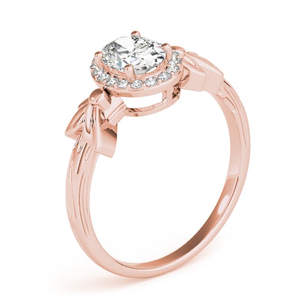 Oval Fashion Ring, style 85051, Angle view in rose gold