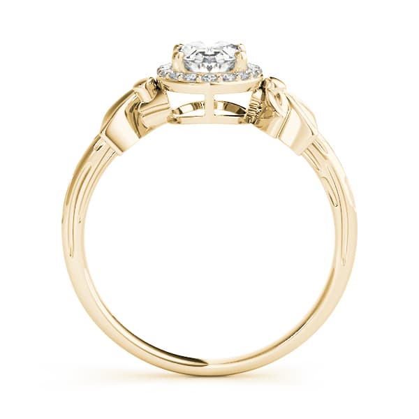 Oval Fashion Ring, style 85051, Side view in yellow gold