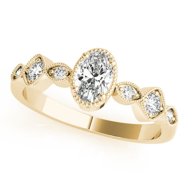 Oval Fashion Ring, style 85054, Front view in yellow gold