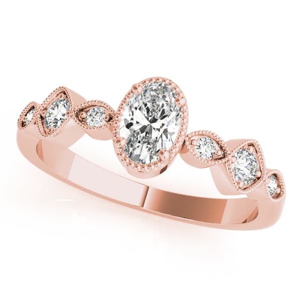 Oval Fashion Ring, style 85054, Front view in rose gold