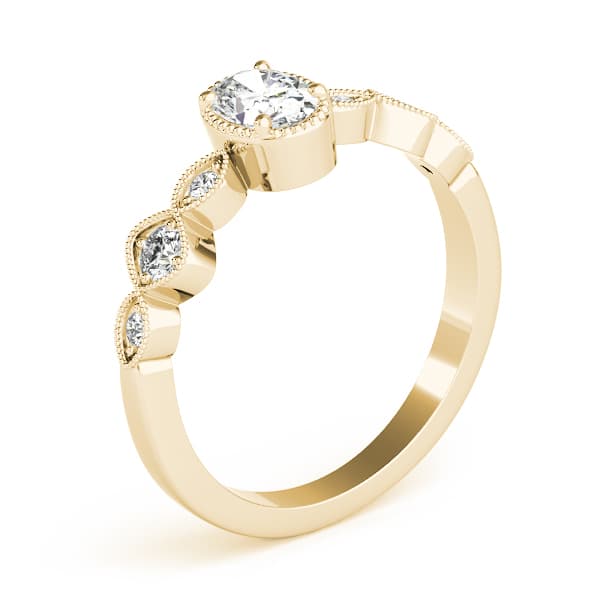 Oval Fashion Ring, style 85054, Angle view in yellow gold