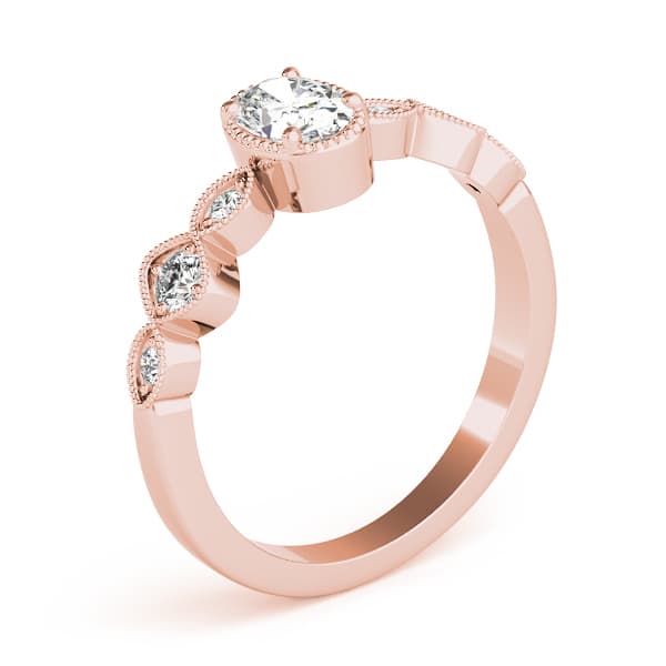 Oval Fashion Ring, style 85054, Angle view in rose gold