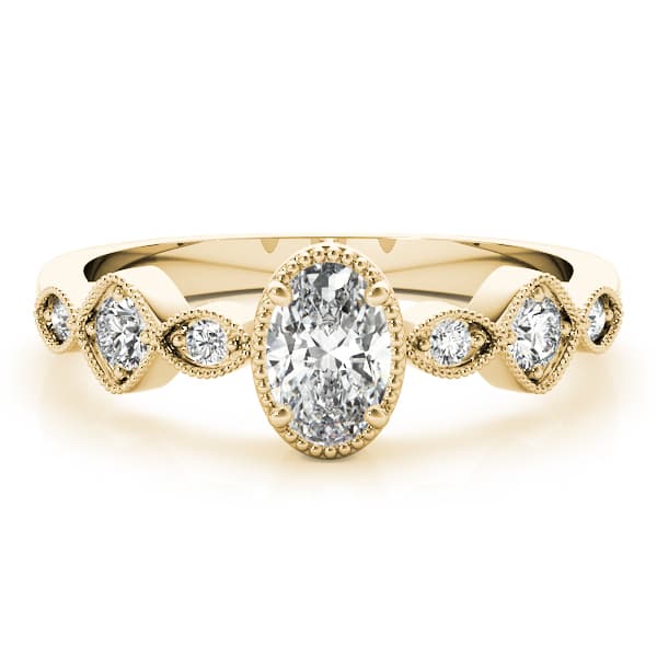Oval Fashion Ring, style 85054, On hand view in yellow gold