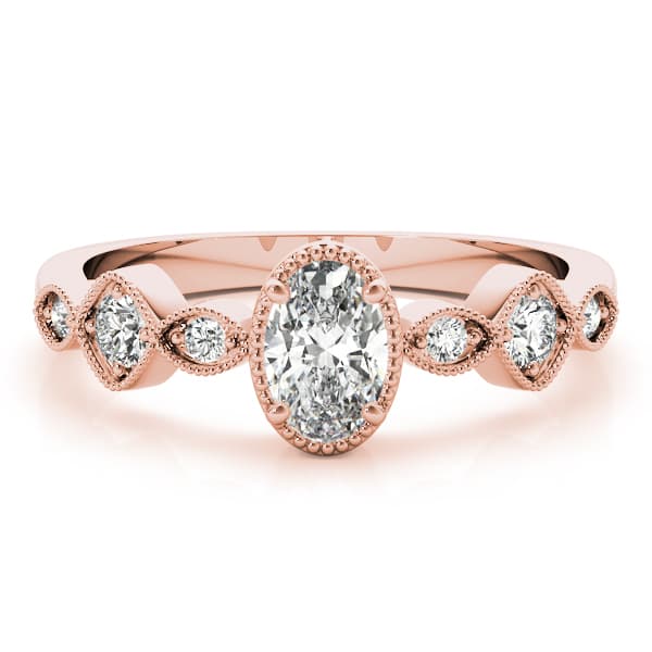 Oval Fashion Ring, style 85054, On hand view in rose gold
