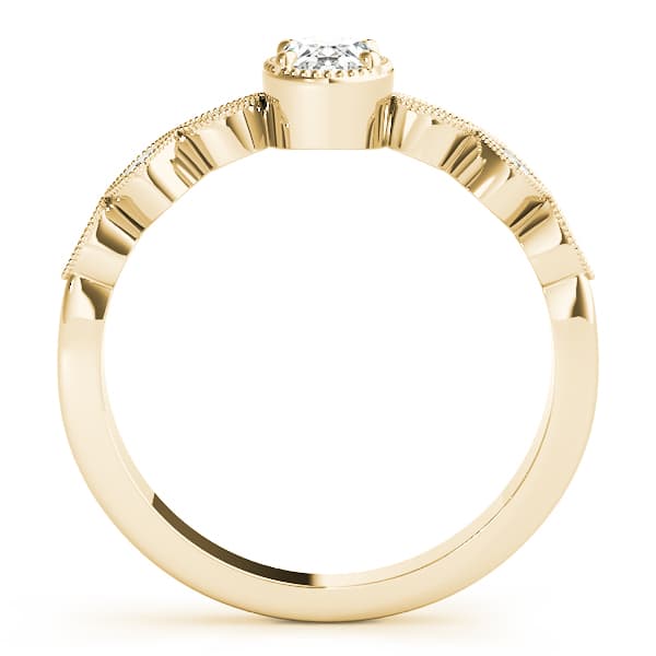 Oval Fashion Ring, style 85054, Side view in yellow gold