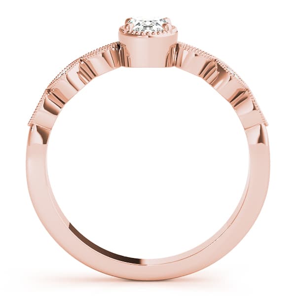 Oval Fashion Ring, style 85054, Side view in rose gold