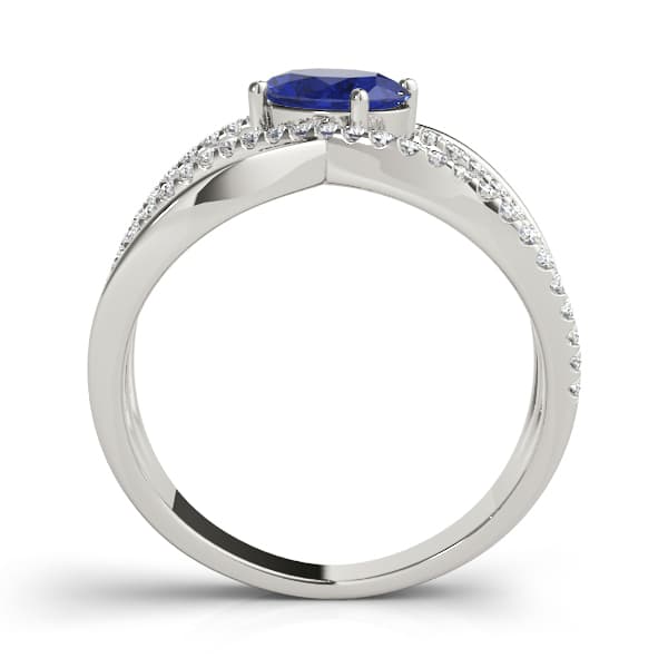 Double Row Split Shank Oval Fashion Rings (0.29 ct. tw.), Side view in white gold or platinum