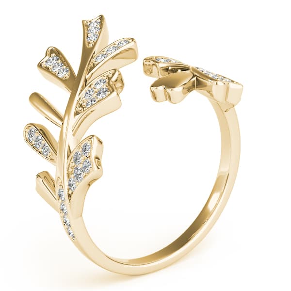 Nature Inspired Bypass Fashion Ring (0.2 ct. tw.), Angle view in yellow gold
