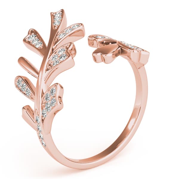 Nature Inspired Bypass Fashion Ring (0.2 ct. tw.), Angle view in rose gold