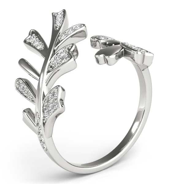 Nature Inspired Bypass Fashion Ring (0.2 ct. tw.), Angle view in white gold or platinum