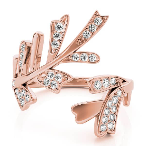 Nature Inspired Bypass Fashion Ring (0.2 ct. tw.), On hand view in rose gold