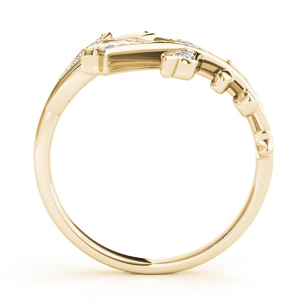 Nature Inspired Bypass Fashion Ring (0.2 ct. tw.), Side view in yellow gold