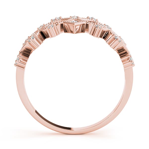 Vintage Inspired Milgrain Filigree Fashion Rings (0.22 ct. tw.), Side view in rose gold