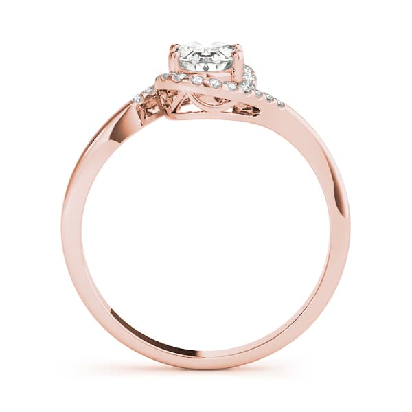 Bypass Oval Cut Halo Engagement Ring, style 85065, Side view in rose gold