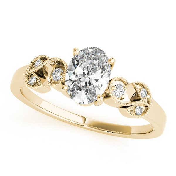 Oval Fashion Ring, style 85066, Front view in yellow gold