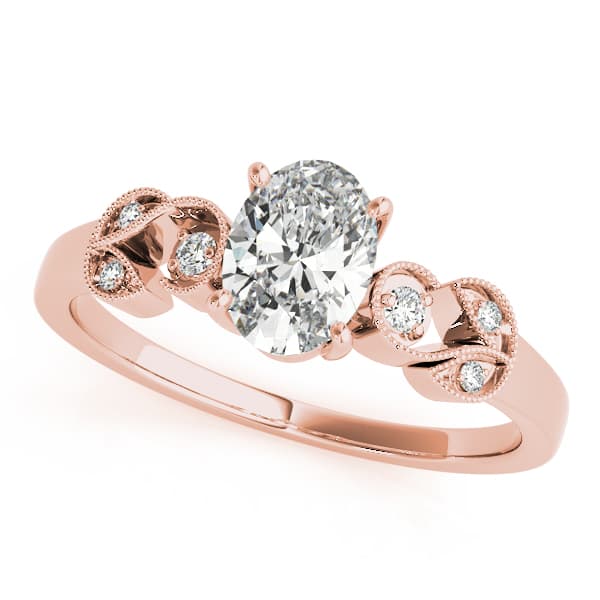 Oval Fashion Ring, style 85066, Front view in rose gold