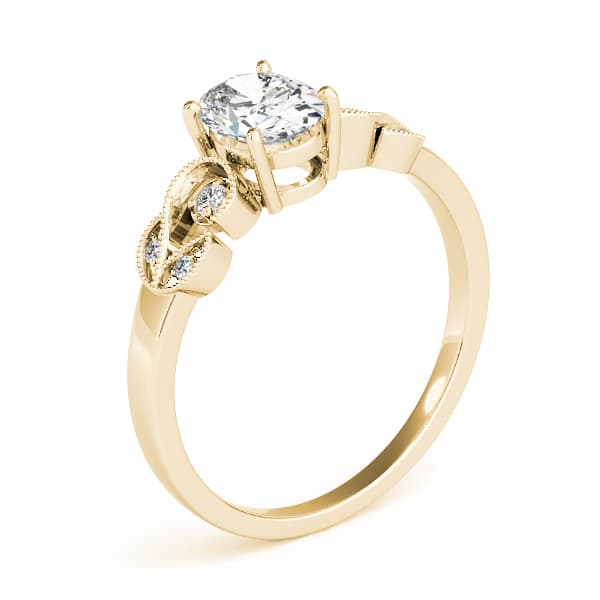 Oval Fashion Ring, style 85066, Angle view in yellow gold