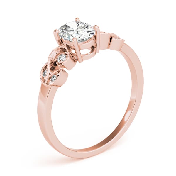 Oval Fashion Ring, style 85066, Angle view in rose gold