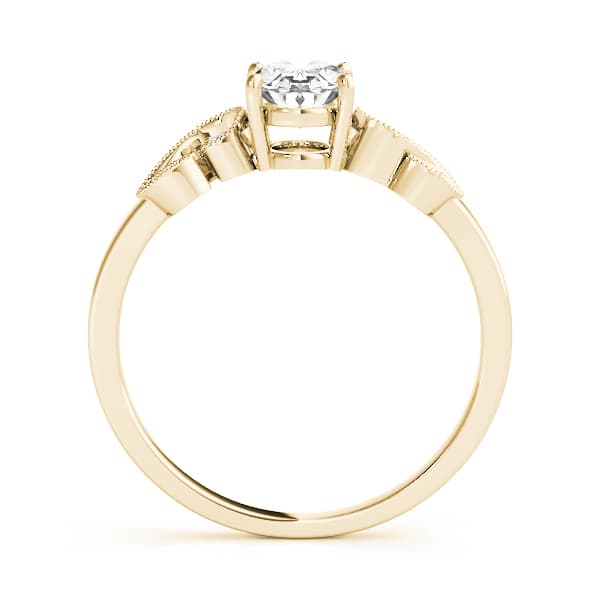 Oval Fashion Ring, style 85066, Side view in yellow gold