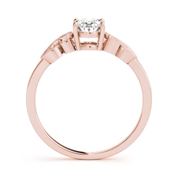Oval Fashion Ring, style 85066, Side view in rose gold