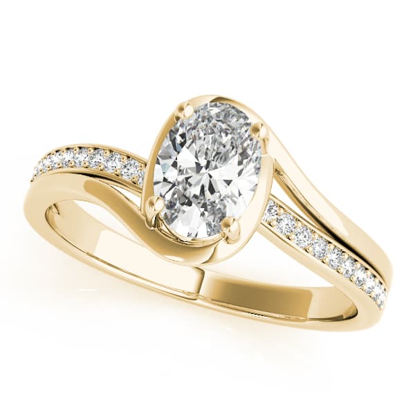 Oval Fashion Ring, style 85067, Front view in yellow gold