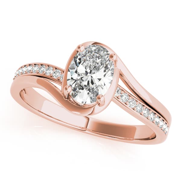 Oval Fashion Ring, style 85067, Front view in rose gold