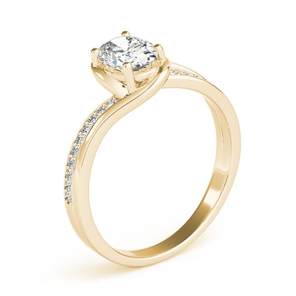 Oval Fashion Ring, style 85067, Angle view in yellow gold