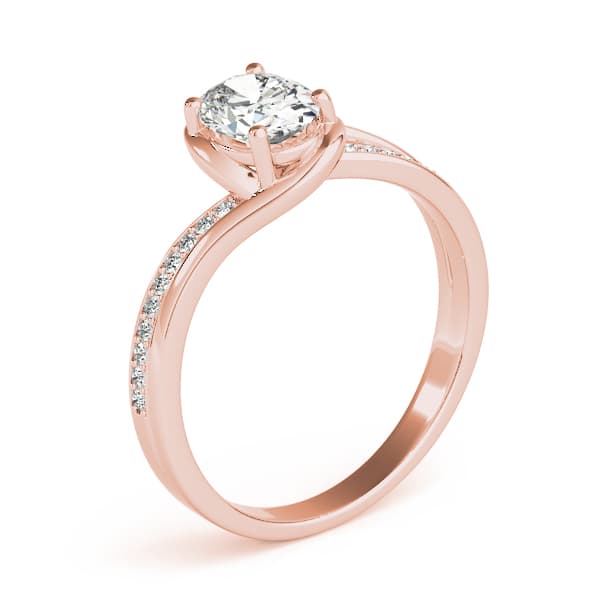 Oval Fashion Ring, style 85067, Angle view in rose gold