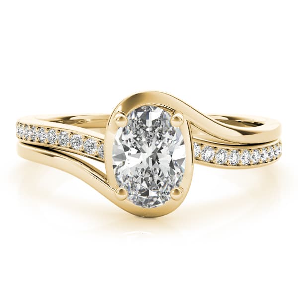 Oval Fashion Ring, style 85067, On hand view in yellow gold
