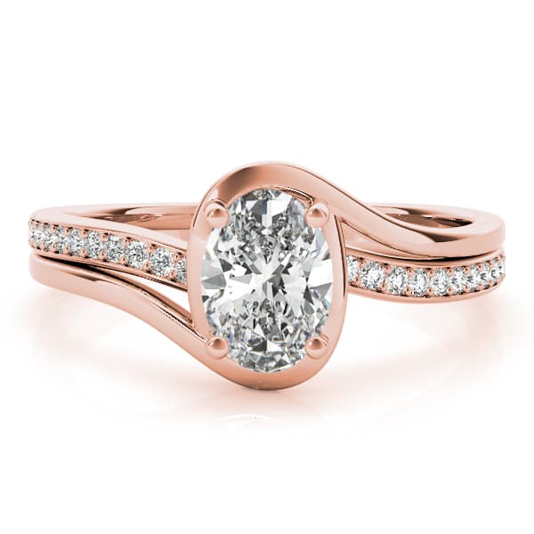 Oval Fashion Ring, style 85067, On hand view in rose gold