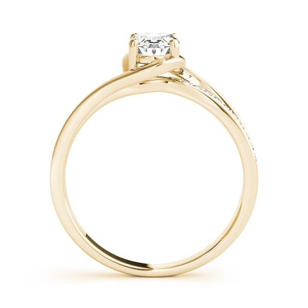 Oval Fashion Ring, style 85067, Side view in yellow gold