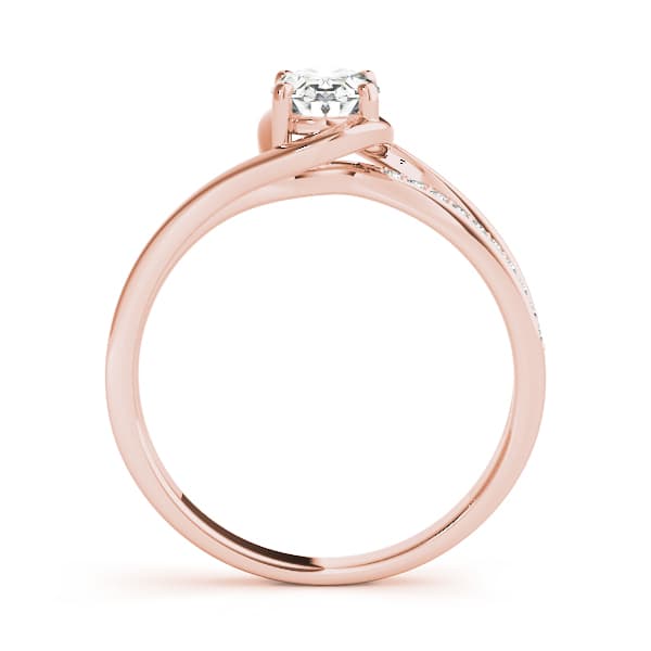 Oval Fashion Ring, style 85067, Side view in rose gold