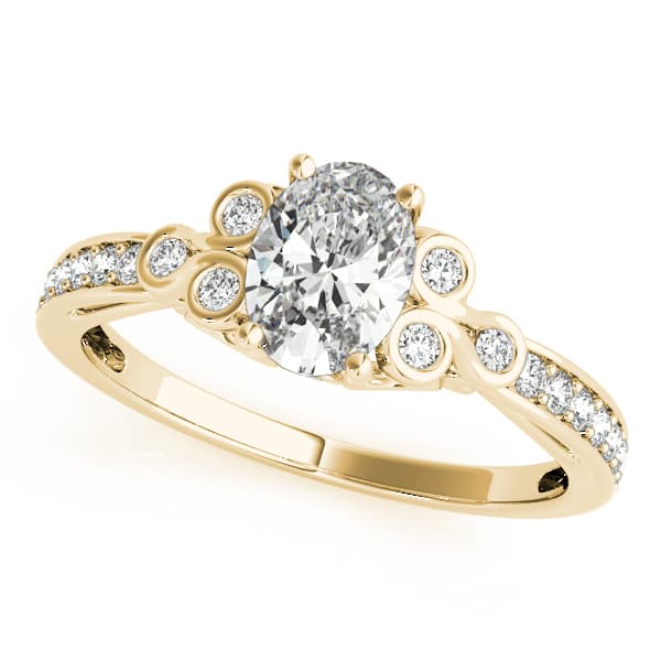 Oval Fashion Ring, style 85069, Front view in yellow gold