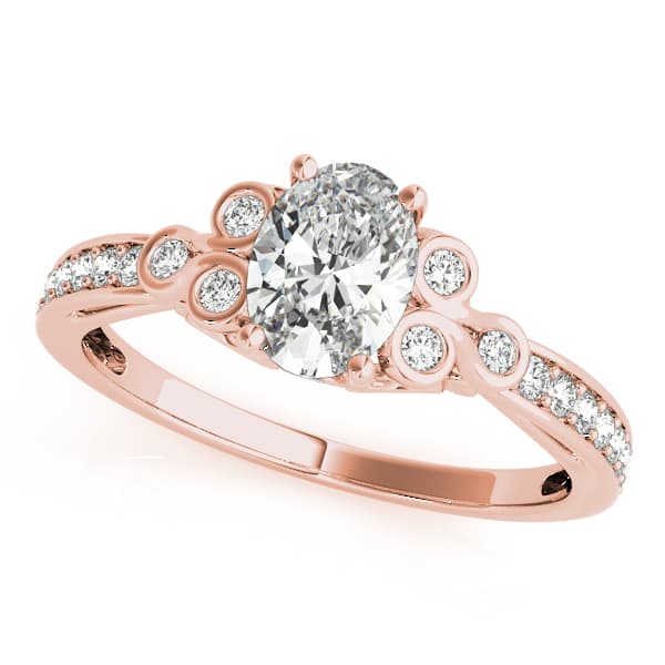 Oval Fashion Ring, style 85069, Front view in rose gold