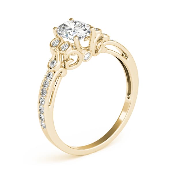 Oval Fashion Ring, style 85069, Angle view in yellow gold