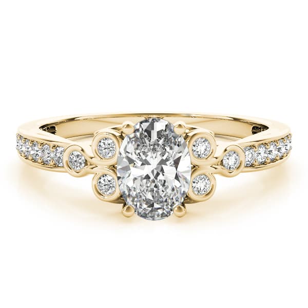 Oval Fashion Ring, style 85069, On hand view in yellow gold