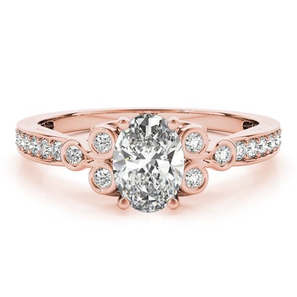 Oval Fashion Ring, style 85069, On hand view in rose gold