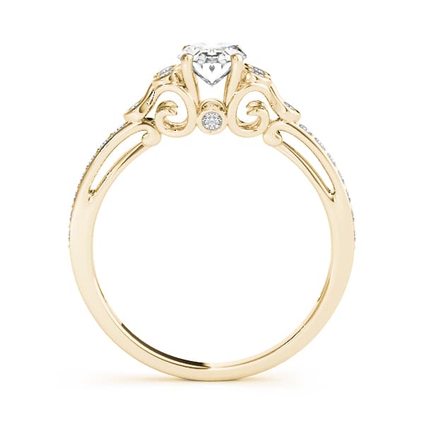Oval Fashion Ring, style 85069, Side view in yellow gold