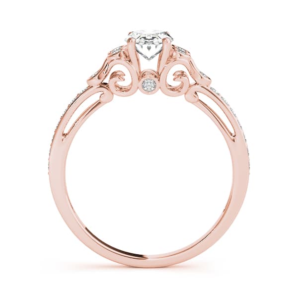 Oval Fashion Ring, style 85069, Side view in rose gold