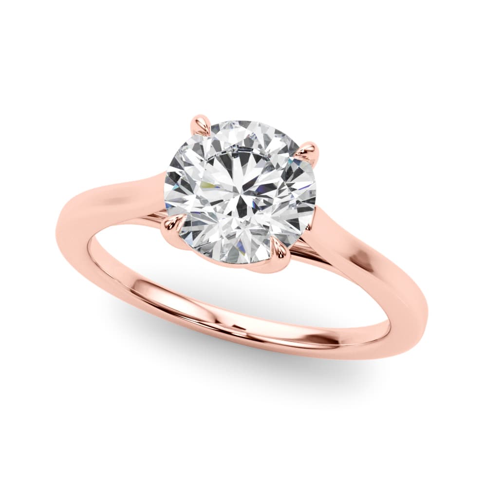 Solitaire Trellis Engagement Ring, style 85075, Front view in rose gold
