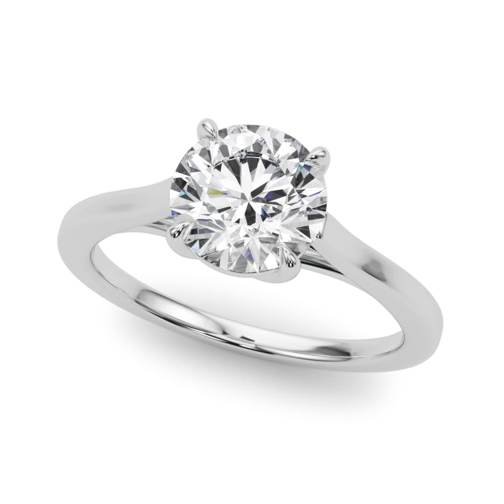 Solitaire Trellis Engagement Ring — style 85075 in 10k White Gold